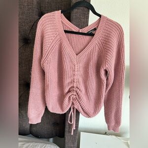 Love Tree Dusty Pink V-Neck Sweater